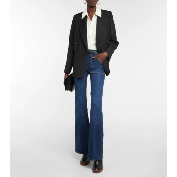 Frame Denim Denim - Frame Denim Le Francoise Flare Jeans High Waisted Full Length Long Bell Bottoms